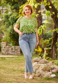 A Gorgeous Gathering Smock Top - Spring Green Floral Vintage-Inspired Puff Sleeve Blouse 12 A Gorgeous Gathering Smock Top - Spring Green Floral Vintage-Inspired Puff Sleeve Blouse -ModCloth 206830 spring splendor 5