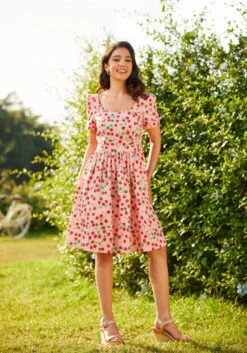 What's The Scoop? A-Line Dress -ModCloth 206838 strawberry dream 3