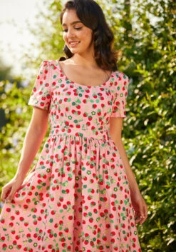 What's The Scoop? A-Line Dress -ModCloth 206838 strawberry dream 5