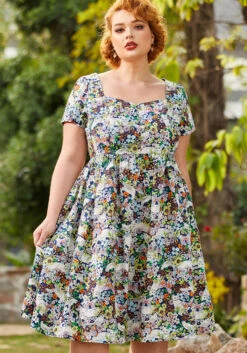 Magical Meadows Floral Fit and Flare Shirt Dress - Short Sleeve Sweetheart Neck with Pockets 24 Magical Meadows Floral Fit and Flare Shirt Dress - Short Sleeve Sweetheart Neck with Pockets -ModCloth 206847 magic medow 11