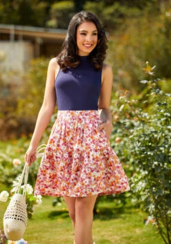Dolls On Parade Berry Blooms Floral – Tiered Ruffle High-Waisted A-Line Skirt 13 Dolls On Parade Berry Blooms Floral – Tiered Ruffle High-Waisted A-Line Skirt -ModCloth 206850 berry blooms 4