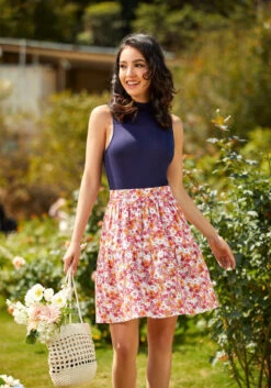 Dolls On Parade Berry Blooms Floral – Tiered Ruffle High-Waisted A-Line Skirt 14 Dolls On Parade Berry Blooms Floral – Tiered Ruffle High-Waisted A-Line Skirt -ModCloth 206850 berry blooms 5