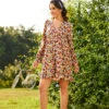 Ever So Sweetly Black Berry Blooms Floral Babydoll Dress – Empire Waist Mini with Pockets -ModCloth 206854 berry blooms 1