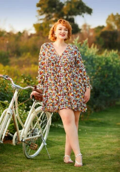 Ever So Sweetly Black Berry Blooms Floral Babydoll Dress – Empire Waist Mini with Pockets -ModCloth 206854 berry blooms 5