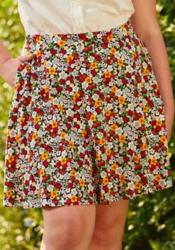 Excellence Attained Mini Skirt -ModCloth 206855 berry blooms 10
