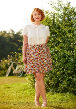 Excellence Attained Mini Skirt -ModCloth 206855 berry blooms 5
