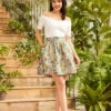 ModCloth Bright On Spring Brocade Floral - Pleated High-Rise Skater Skirt 1 ModCloth Bright On Spring Brocade Floral - Pleated High-Rise Skater Skirt -ModCloth 206860 spring brocade 1