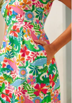 ModCloth Time-Twister Dinosaur Print Linen-Blend Mini Dress – Puff Sleeve Babydoll Dress 11 ModCloth Time-Twister Dinosaur Print Linen-Blend Mini Dress – Puff Sleeve Babydoll Dress -ModCloth 206933 dino flage 5