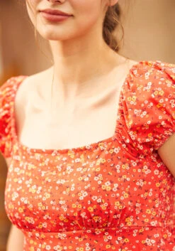 Empire Puff Sleeve Top 11 Empire Puff Sleeve Top -ModCloth 207159 redfl 7