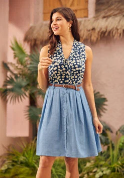 Bookstore's Best Light Blue Chambray A-Line Midi Skirt – Vintage-Inspired Flowy Design -ModCloth 207196 BLU 2 73b802f3 7d9d 4806 9560 21de9121e99b