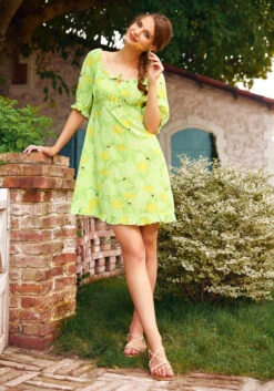 Picnic In Paradise Babydoll Dress 14 Picnic In Paradise Babydoll Dress -ModCloth 207252 lgrn hp 1