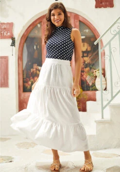 Taste Of Tuscany White Swiss Dot Daisy – Tiered A-Line Cotton Maxi Skirt -ModCloth 207267 WHI 4 f5b3d89a 5fa0 414d a022 5ec9f50fde6b