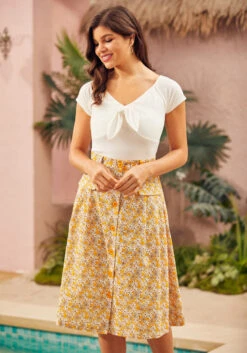 I Could Bow On Tie-Front Top 12 I Could Bow On Tie-Front Top -ModCloth 207307 WHI 6