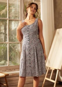 Seeking Out Sunshine Fit And Flare Dress 12 Seeking Out Sunshine Fit And Flare Dress -ModCloth 207335 NVYFL 2