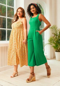 Quite Clearly Charismatic Orange Print Woven Cotton Midi Dress -ModCloth 207347 GRN HP 207166 ORGPR PLUS HP 1