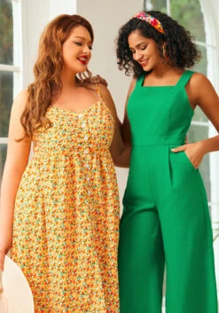 Quite Clearly Charismatic Orange Print Woven Cotton Midi Dress -ModCloth 207347 GRN HP 207166 ORGPR PLUS HP 3