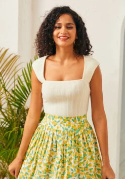 ModCloth Unbelievable Bliss Square-Neck Top – Extended Shoulder Vintage Style Plus Size Top -ModCloth 207353 IVORY 4