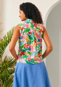 ModCloth Ivory and Yellow Polka Dot Spotlight Spark Sleeveless Button-Up Shirt -ModCloth 207355 DINO FLAGE 3