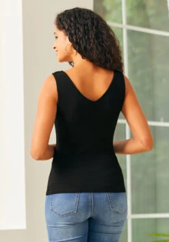 Gathered 'Round Tank Top -ModCloth 207370 blk 3