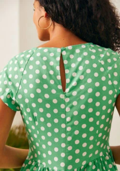 ModCloth Whispers of Sweetness Green Polka Dot - Sweetheart Neckline Fit and Flare Dress -ModCloth 207374 GRN POLKA DOT 7