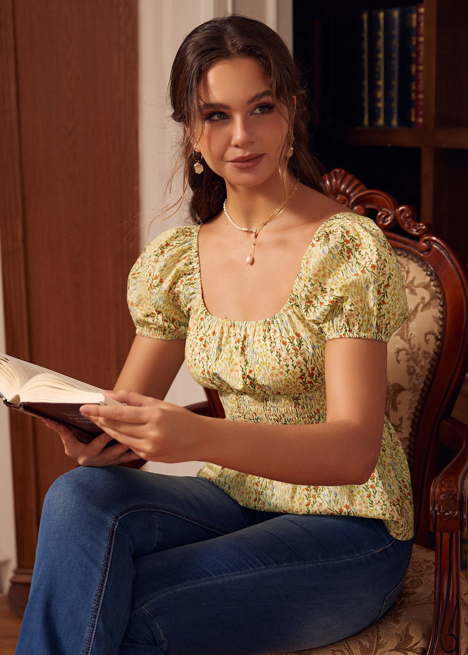 ModCloth Candlelit Café Cream Peplum Blouse – Romantic Puff Sleeve Cotton Top 7 ModCloth Candlelit Café Cream Peplum Blouse – Romantic Puff Sleeve Cotton Top - Image 5