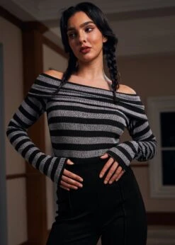 Whimsy In The Woods Top -ModCloth 207548 BLK GRYST 6 2