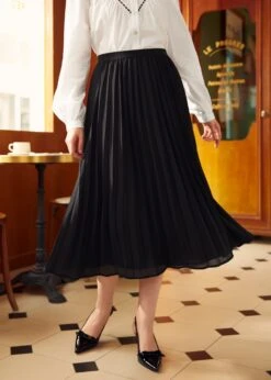 Studio 54 Pleated Midi Skirt -ModCloth 207557 BLK 4