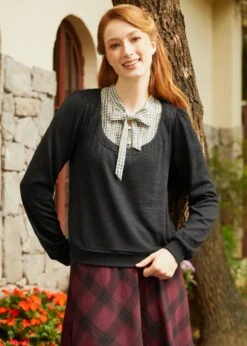 Flow & Function Tie Neck Long Sleeve Top