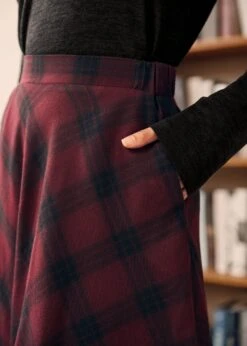 Golden Hour Gal Yellow Plaid Midi Skirt – ModCloth Cotton A-Line with Pockets -ModCloth 207581 BLK REDPLAID HP 7