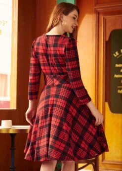 All About The Doodlebug Fit & Flare Dress -ModCloth 207593 REDPL 3