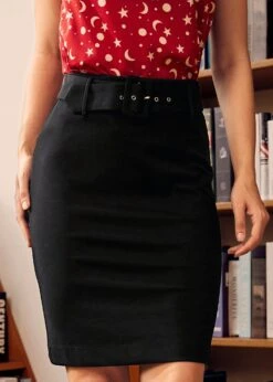 Cozy By The Fireside Pencil Skirt -ModCloth 207597 BLK 6