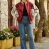 Bases Loaded Baseball Jacket -ModCloth 207611 BURGANDY GRY 1