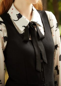 ModCloth Classically Charming Fit & Flare Dress – Vintage Pinafore Style with Pockets -ModCloth 207614 BLK HP 7