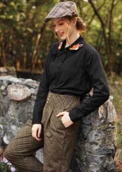 Once Upon A Twirl Pleated Trouser -ModCloth 207620 BROWNPL HP 5