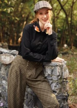 Once Upon A Twirl Pleated Trouser -ModCloth 207620 BROWNPL HP 6