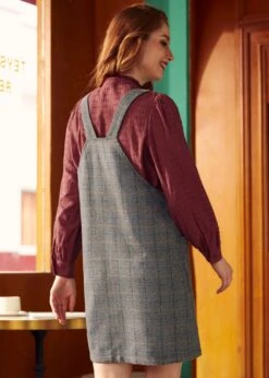 ModCloth Motown Mojo Checked Overall Dress – Vintage Plaid Pinafore with Pockets 12 ModCloth Motown Mojo Checked Overall Dress – Vintage Plaid Pinafore with Pockets -ModCloth 207621 BLKGREEN 3