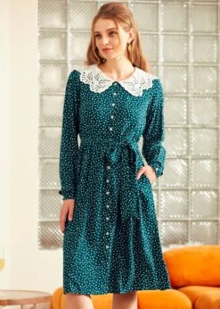 Sway This Way Shirt Waist Dress -ModCloth 207623 GRN 4