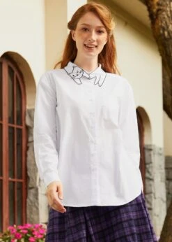 A Dainty Delight Collar Shirt -ModCloth 207629 WHI 6