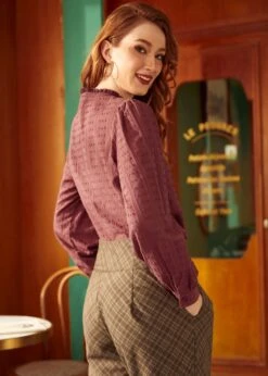 ModCloth Blushing Blossom Go-Go Girl Ruffle Blouse – Plus Size Vintage-Style Cotton Top -ModCloth 207631 ROSE 3