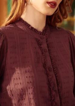 ModCloth Blushing Blossom Go-Go Girl Ruffle Blouse – Plus Size Vintage-Style Cotton Top -ModCloth 207631 ROSE 7