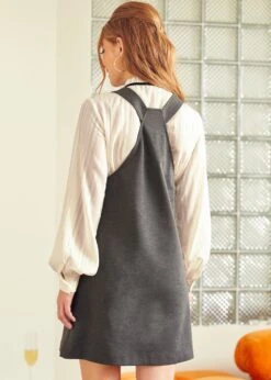 Daring Darling Overall Dress -ModCloth 207632 CHARCOAL 3