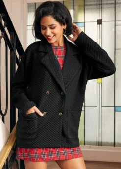 Forever A Favorite Double Breasted Jacket 23 Forever A Favorite Double Breasted Jacket -ModCloth 207636 BLK 6 77456813 d35e 4e23 adcc 050707175e37