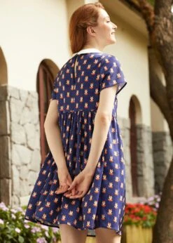 Whimsy & Wonder Contrast Collar Empire Waist Dress – Vintage Style Fall Mini -ModCloth 207642 FOX 3