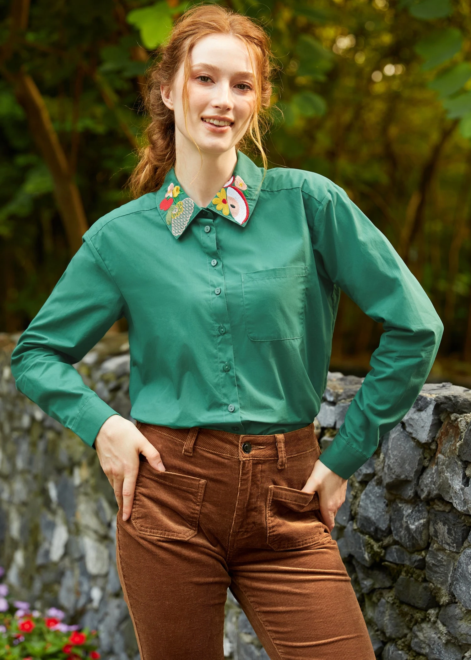 ModCloth Such A Flirt Mushroom Embroidered Pullover Top – Whimsical Cotton-Blend Shirt with Pockets 3 ModCloth Such A Flirt Mushroom Embroidered Pullover Top – Whimsical Cotton-Blend Shirt with Pockets