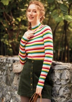 Woodstock Wanderer Ribbed Turtleneck -ModCloth 207662 RAINBOWST HP 2