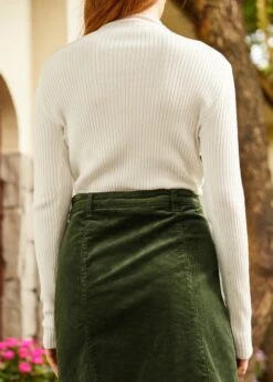 Downtown Dreamer Moonlit Pearl Ribbed Turtleneck – Ivory Knit Fitted Pullover -ModCloth 207666 IVORY 3