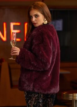 Dressed To Kill Plus Size Faux Fur Chubby Coat in Oxblood Burgundy -ModCloth 207702 OXBLO 3