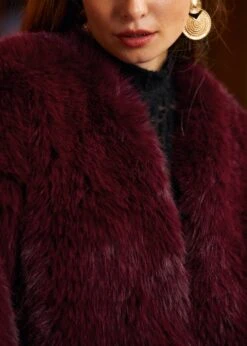 Dressed To Kill Plus Size Faux Fur Chubby Coat in Oxblood Burgundy -ModCloth 207702 OXBLO 7