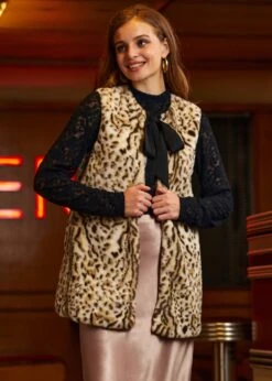 Best Of Both Worlds Bow Front Fur Vest