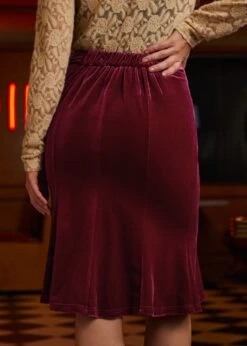 Sugar And Spice Spice Fishtail Midi Skirt 8 Sugar And Spice Spice Fishtail Midi Skirt -ModCloth 207725 BURGUNDY 3